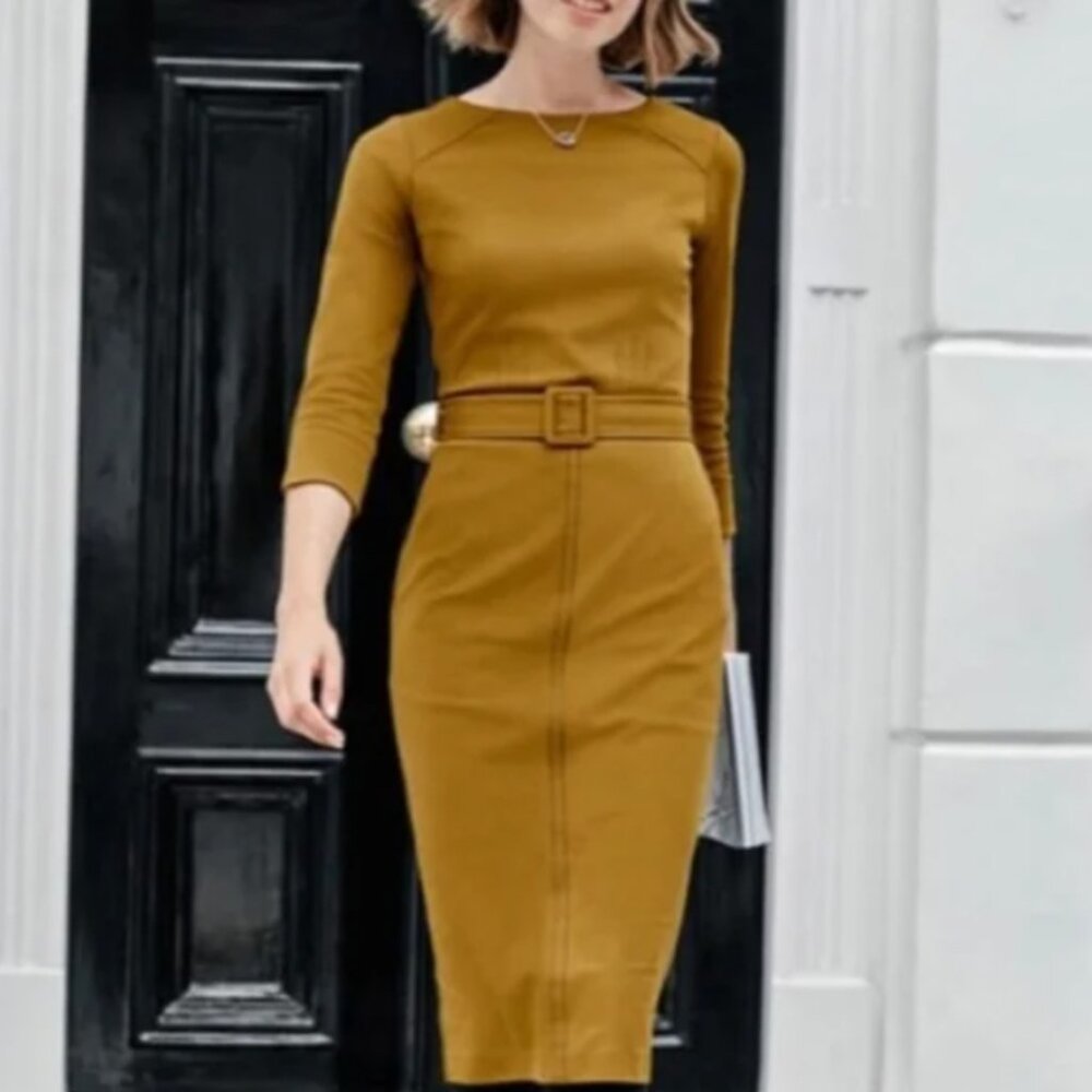 Boden Mustard Midi Dress